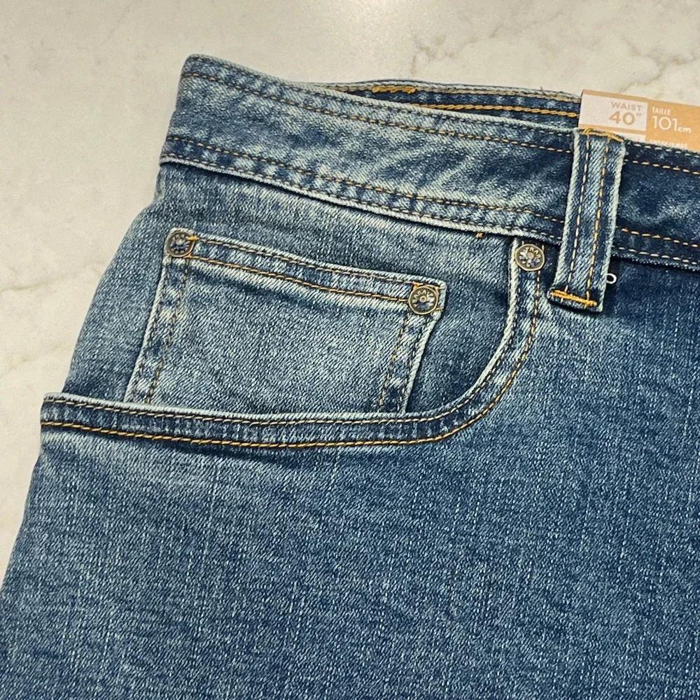 Prana NEW Axiom Jeans Mens 40 x30 Blue Denim Straight Leg Organic Cotton Stretch